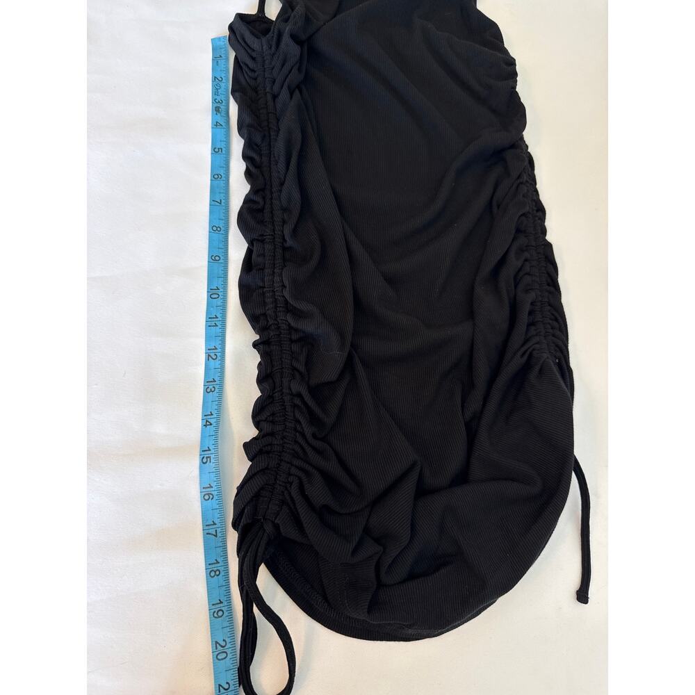 B.B. Dakota Little Black Dress Ruched Mini Adjustable Bodycon Womens Large - Picture 5 of 9